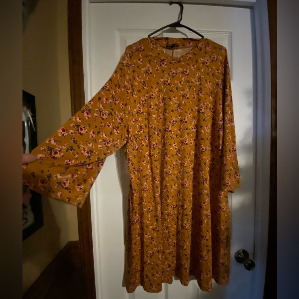 Orange floral dress